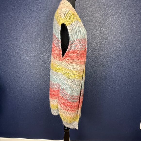 Anthropologie Moth Mohair Blend Rainbow Sleeveless Cardigan, Size XS/S - Picture 5 of 8